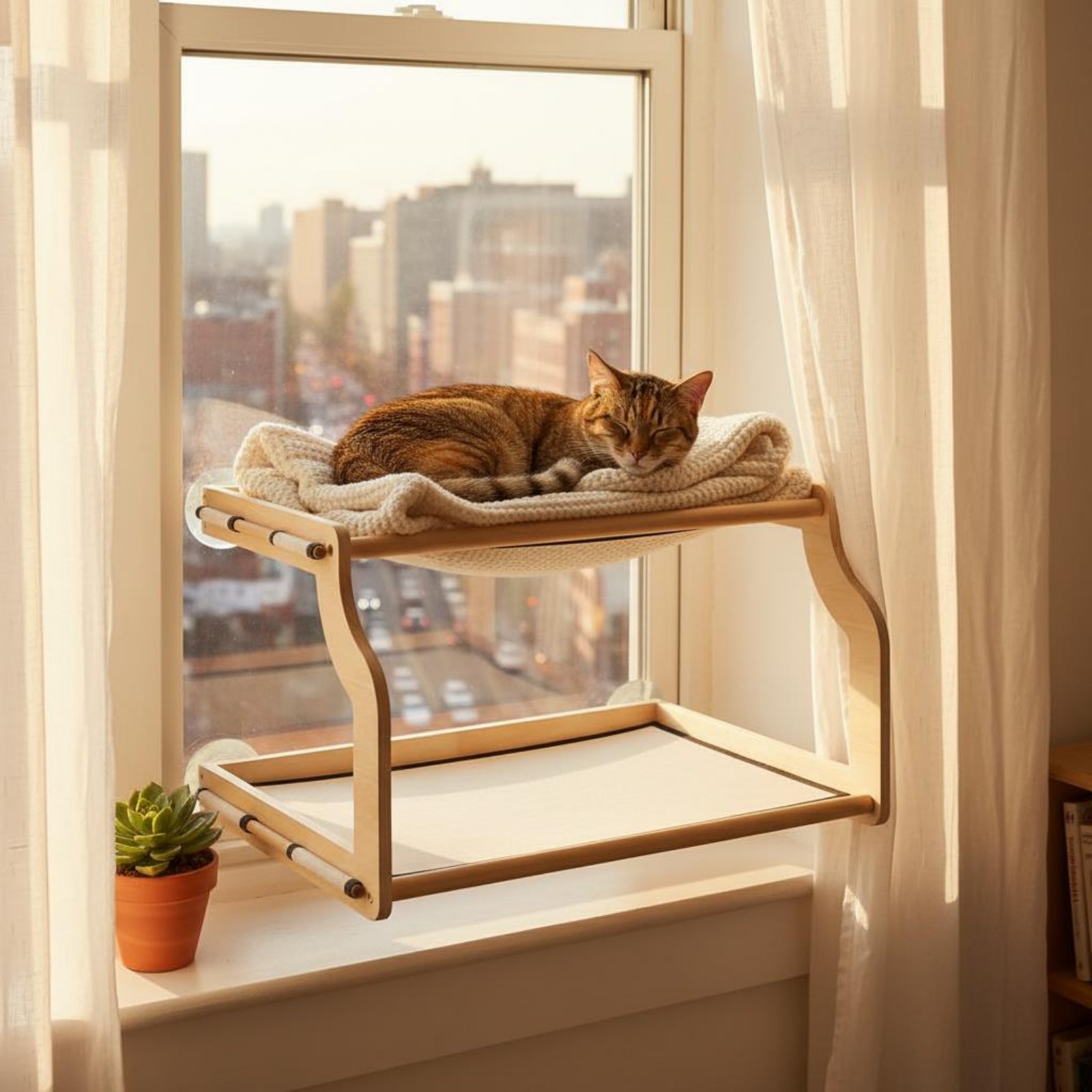 Cat Window Perch - سرير قطط يثبت على النافذة، سهل
