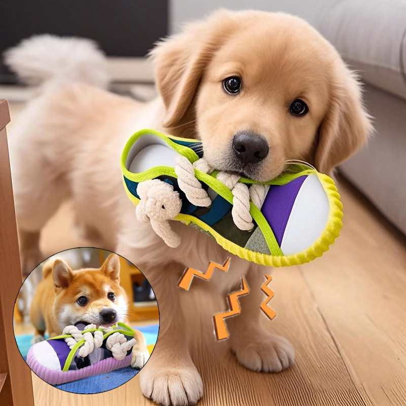 Pet Dental Chew Toy - لعبة صرير للكلاب على شكل شبشب