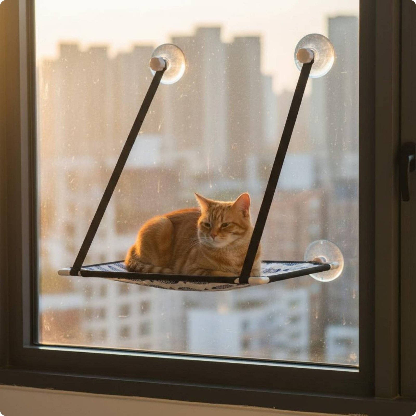 Cat Window Perch - منصة نافذة للقطط موفرة للمساحة، أثاث