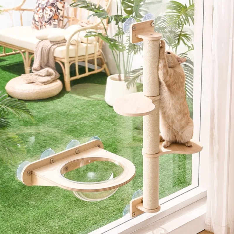منصة نافذة للقطط بإطار خشبي لل - مراجعة Cat Window Perch وسعره