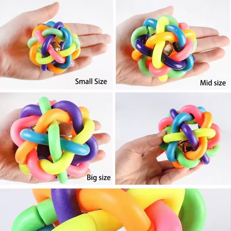 لعبة جرس ملونة منسوجة شهيرة لل - مراجعة Pet Dental Chew Toy وسعره