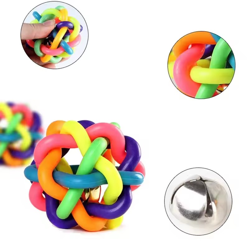لعبة جرس ملونة منسوجة شهيرة لل - مراجعة Pet Dental Chew Toy وسعره