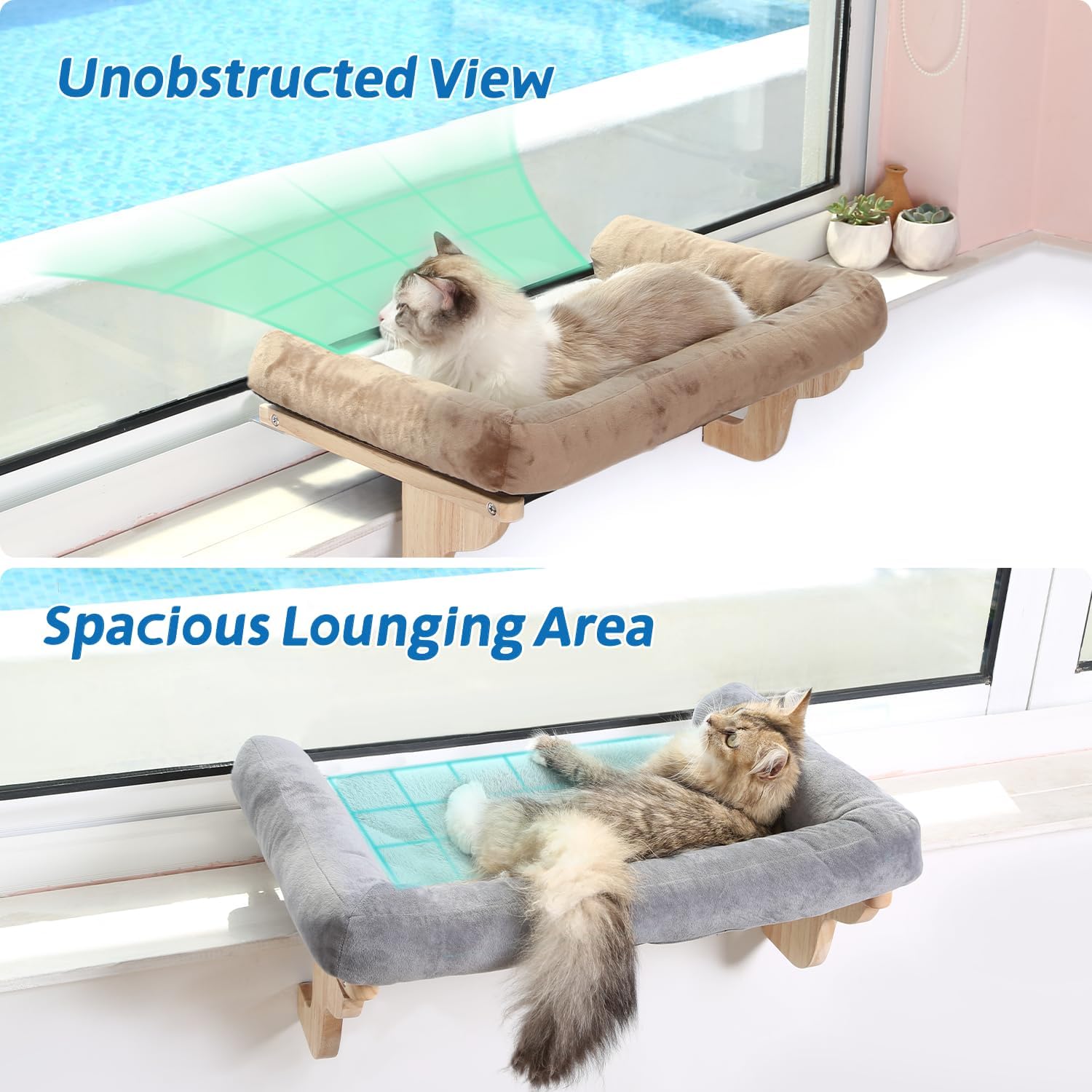 مقعد للقطط على حافة النافذة مع - مراجعة Cat Window Perch وسعره