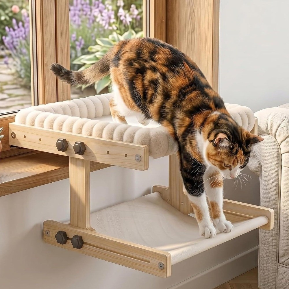 سرير نافذة للقطط سهل التجميع و - مراجعة Cat Window Perch وسعره