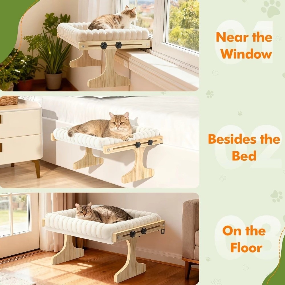 سرير نافذة للقطط سهل التجميع و - مراجعة Cat Window Perch وسعره